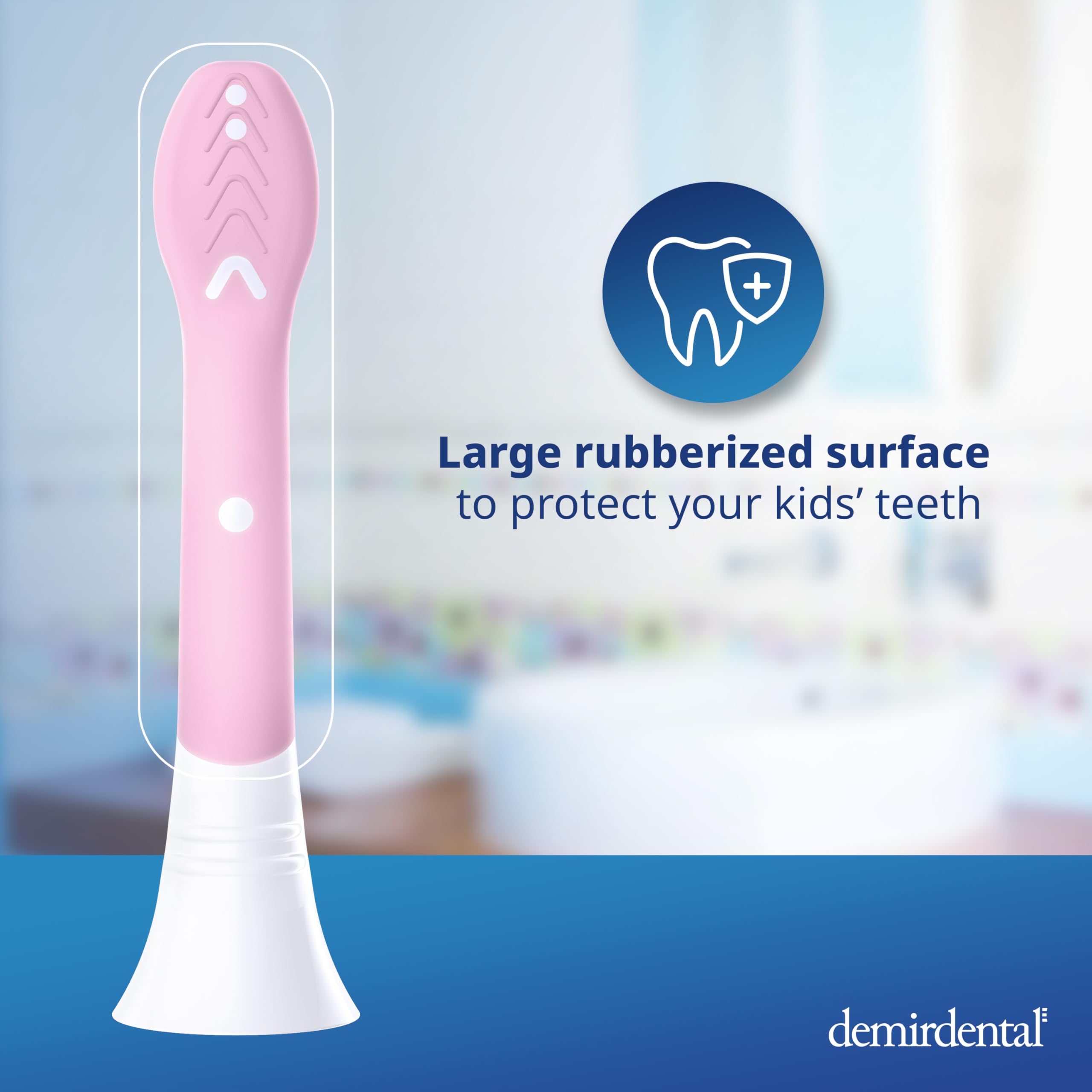 demirdental Mini testine per spazzolino da denti per bambini, compatibili con Philips Sonicare Kids - Testine di ricambio mini Sensitive - Testine per spazzolino mini dai 3 ai 6 anni - Rosa