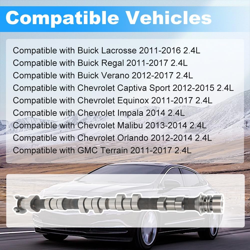 Engine Intake Camshaft Compatible with Buick Lacrosse Regal Verano Chevrolet Captiva Sport Equinox Impala Malibu Orlando GMC Terrain 2011-2017 Engine Camshaft Assembly Replacement for 12634207