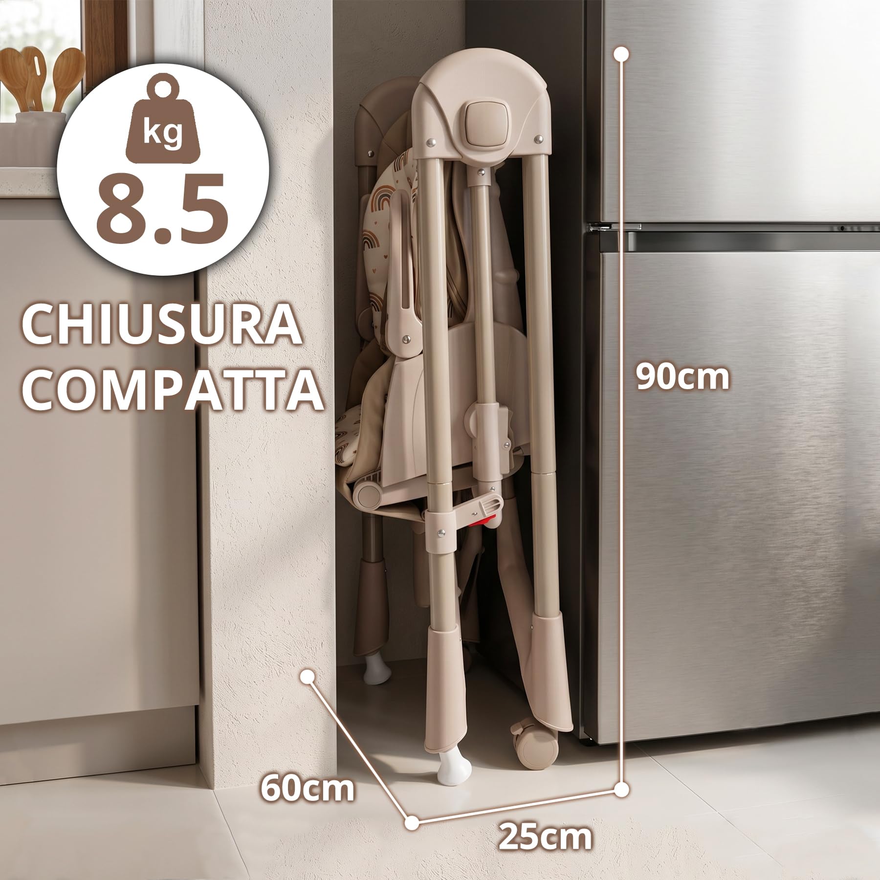 Twinly Movity Seggiolone e altalena multifunzione 2 in 1, Beige