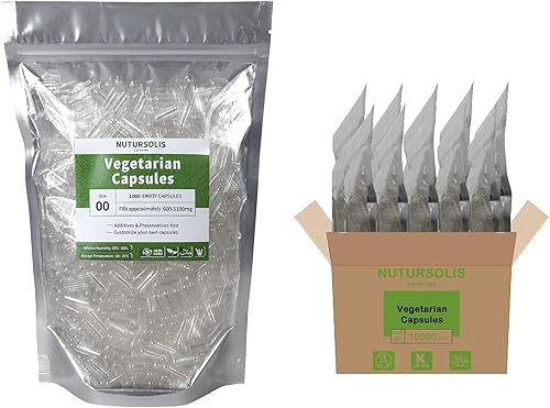 Miniatura 1 de 10000 cápsulas vegetarianas de HPMC de tamaño 00  Cápsula Kosher Halal HPMC  Cápsulas veganas de tamaño vacío 00  Cápsulas vegetales unidas