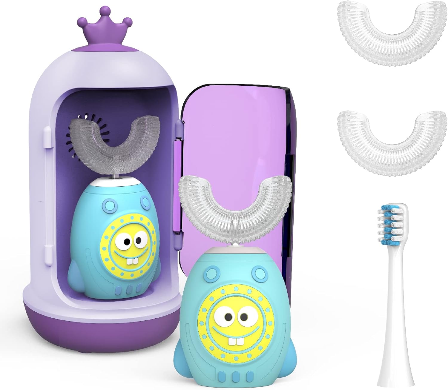 Kids U Shaped Electric Toothbrush,Sonic Toothbrush Kids with 3 Brush