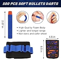 Vista 3 de Tudaymol Nerf Bullets 500 Dardos Oficiales para Serie Nerf N-Elite Dardos de Recarga Balas de Espuma Paquetes de Munición - Compatible con Todos