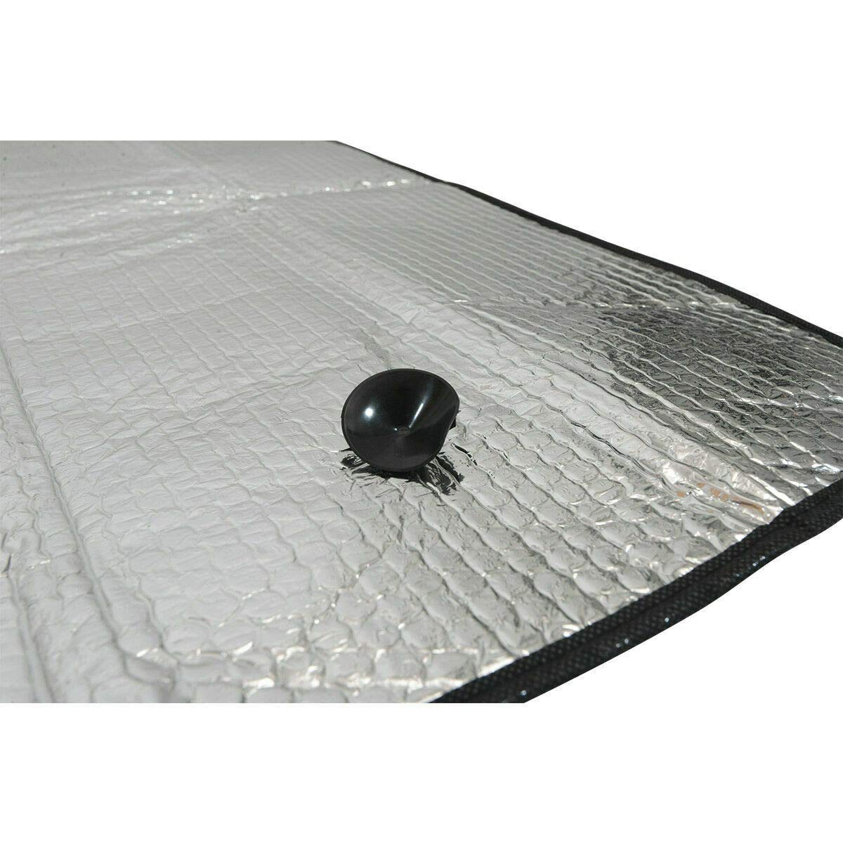 Riloer 150x80cm Pare-Soleil Universel Feuille Aluminium Pour SUV Voiture - Anti-Vent Anti-Poussière Noir/Bleu