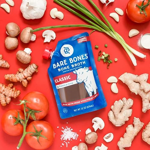 Miniatura 2 de Caldo de hueso de res de Bare Bones - Alimentado con pasto, orgánico, caldo de hueso de res, rico en proteínas, 1 libra (paquete de 6)