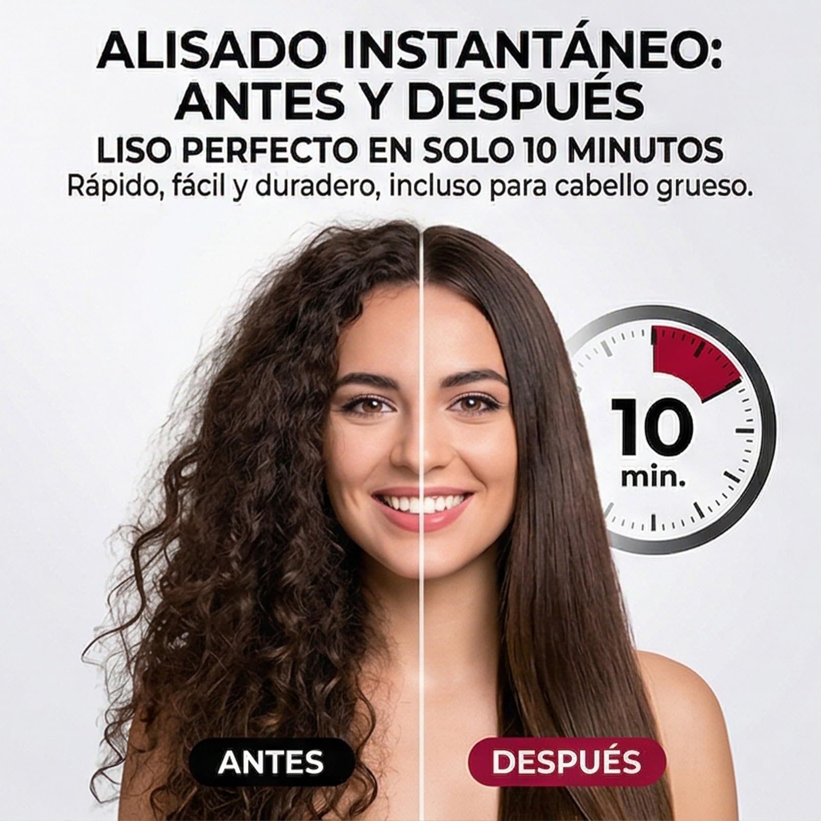 Cepillo Inalámbrico Pelo Suavelia para Cabello Corto, Cepillo Alisador con Calor Cerámico 3PX, Volumen Duradero, Sin Tirones ni Quemaduras, Recargable, Ideal para Pixie, Bob y Flequillo (Blanco) — view 3