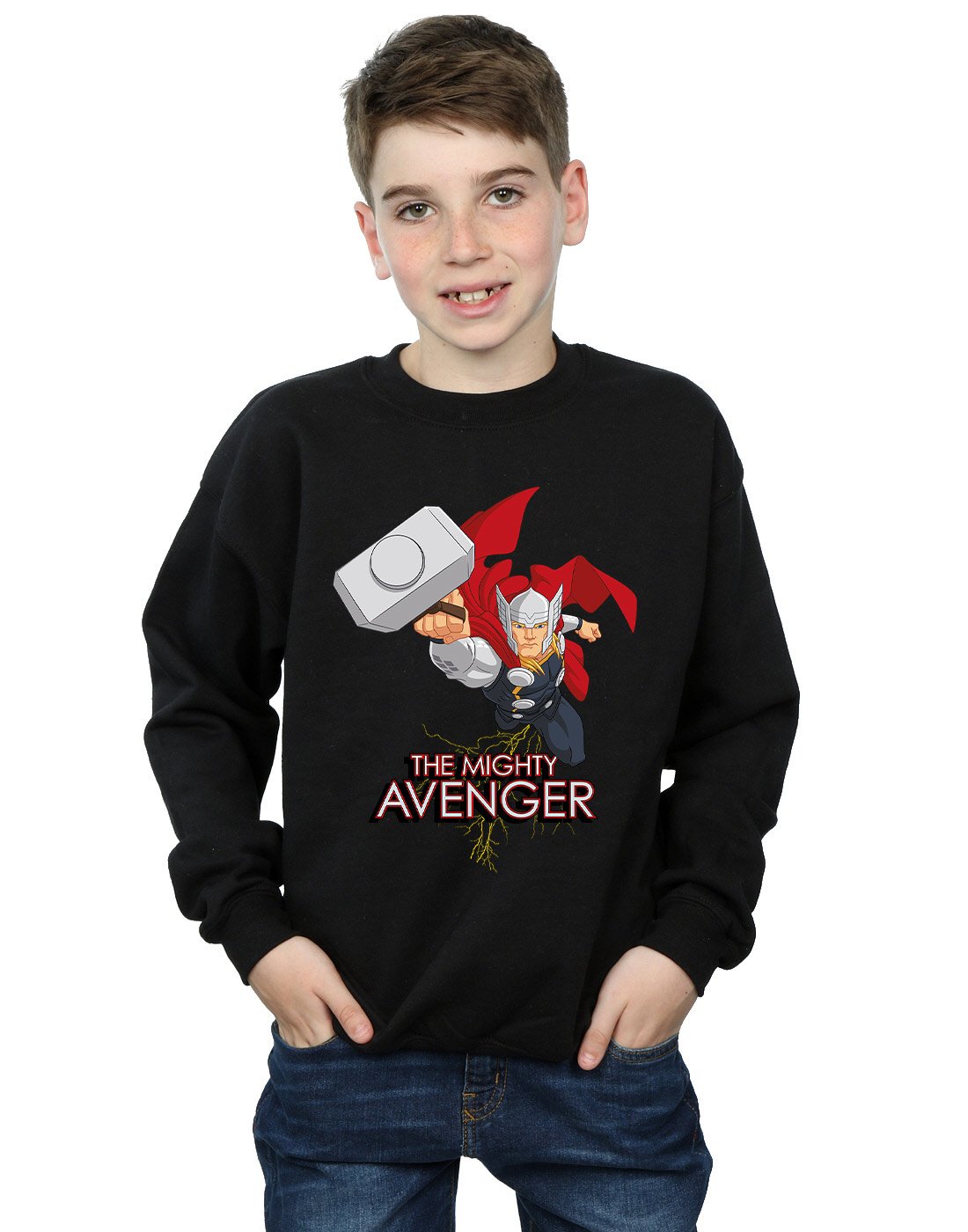 Marvel Boys Thor The Mighty Avenger Sweatshirt 5-6 Years Black