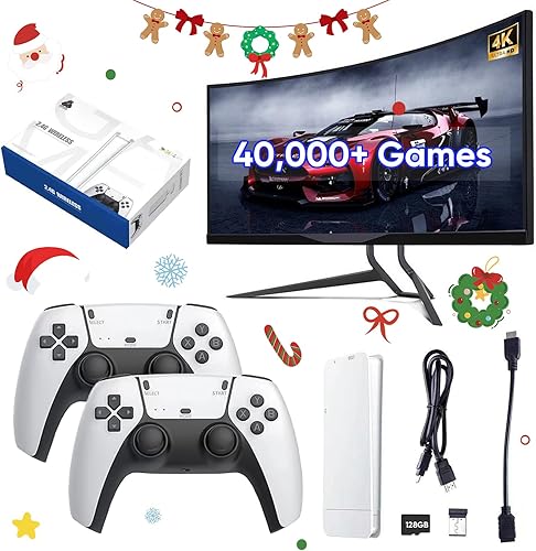 Saker M15 Retro Game Stick 2026, consola de videojuegos HDMI 4K con más de 40,000 juegos clásicos incorporados, 14 emuladores, Stick & Play TV Game