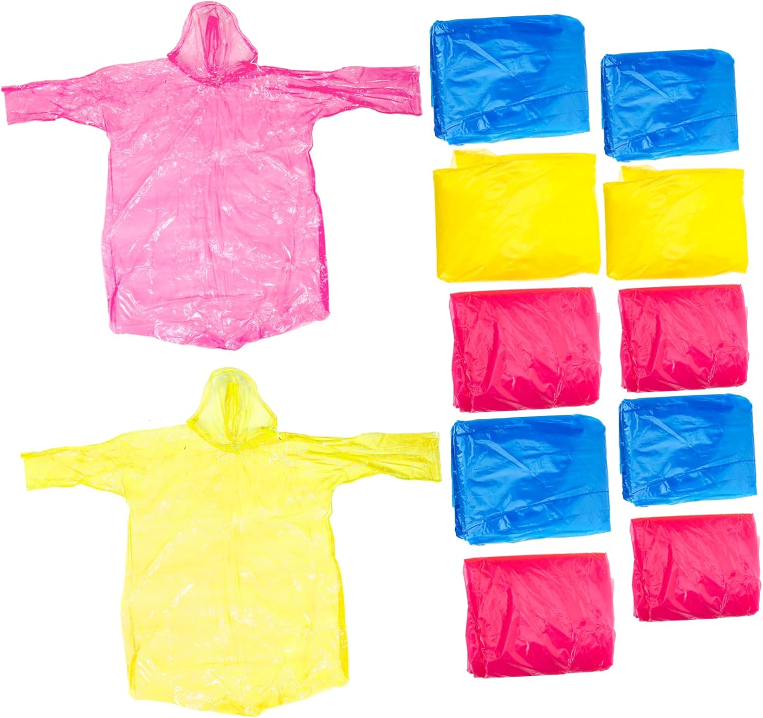Mipcase 10pcs Disposable Rain Ponchos for Adults Portable Raincoats Hood for Camping Hiking Sports and Outdoor Activities