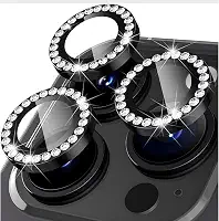 Kit 3 Película Câmera Strass Brilho Compatível Com iphone 11 12 13 Proteção Preto iphone 13 pro max