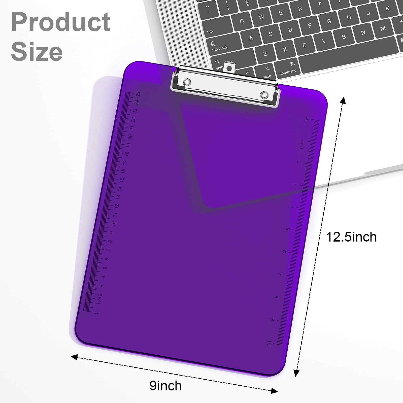 Piasoenc 2 Pack Plastic Clipboards, Translucent Clip Board with Low Profile, Office Supply, School Supplies - Image 2