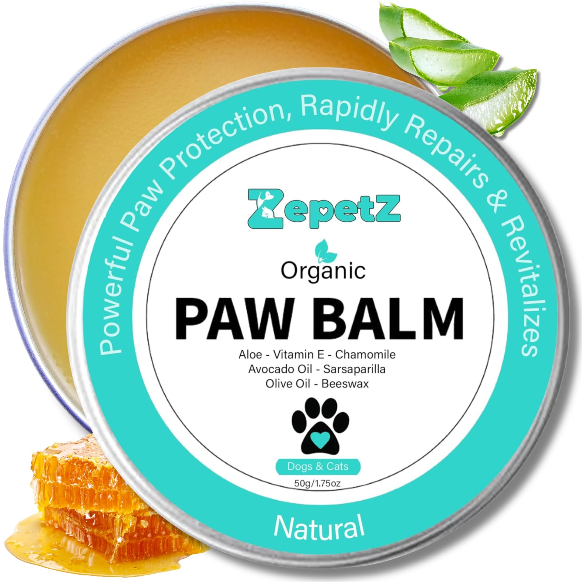 Lick-Safe Organic Paw & Nose Balm for Dogs, Cats & More – All-Natural, Vegan, Hypoallergenic – Heals, Protects & Restores Dry, Cracked Dog Paws,