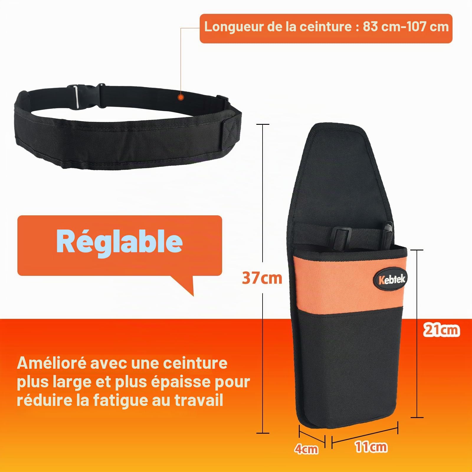 Kebtek Porte-Sécateur avec Ceinture Réglable et Doublure Rigide