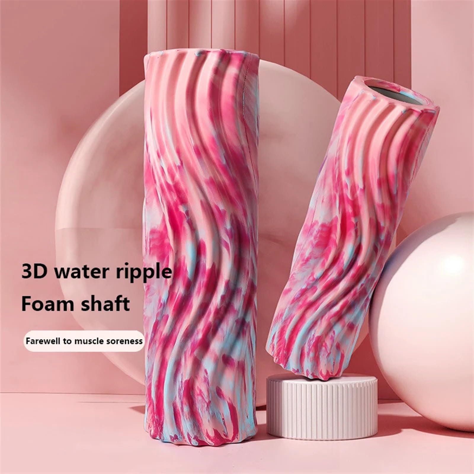 foam roller Rodillo De Espuma For Yoga, Eje, Relajante Muscular For Fitness, Masaje Hueco, Columna para Espalda Piernas y Yoga(45cm purplewhite)