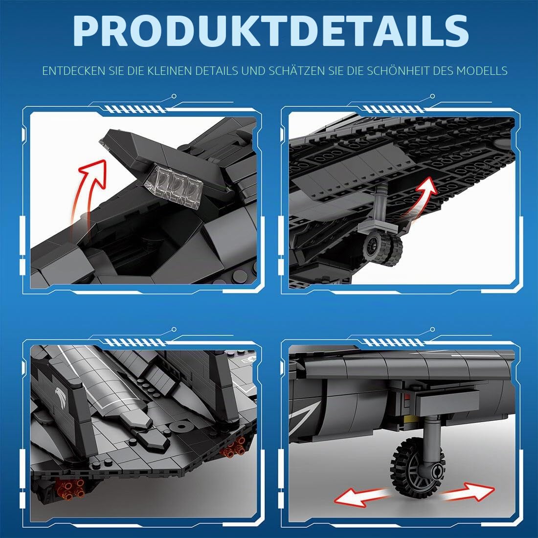 SR-72 Blackbird Bauklötze, 1:35 Militär UAV-Drohne Flugzeugle Baustein-2071 Klemmbausteine Baustein Flugzeug für Erwachsene, Entworfen von bru_bri_mocs
