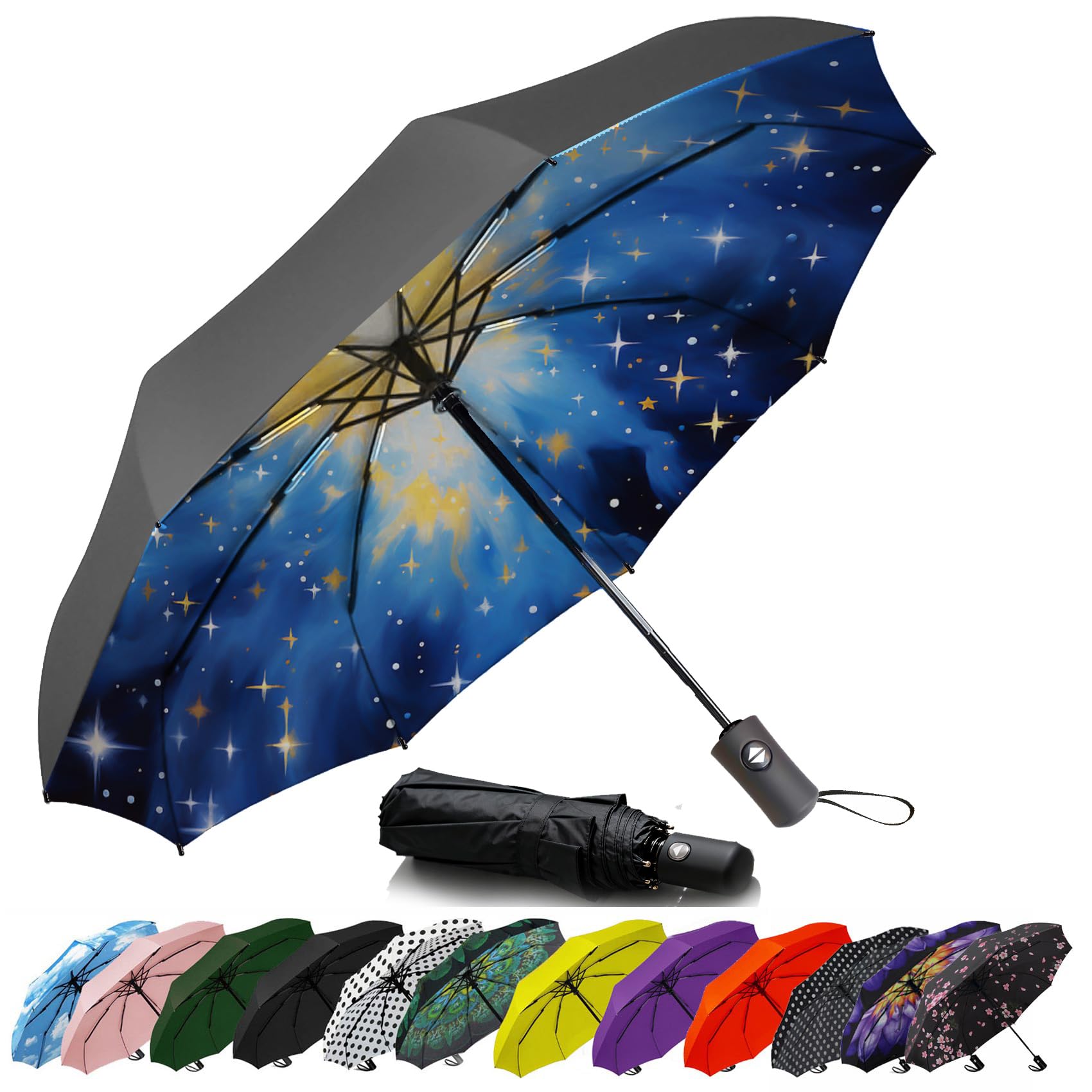 Photo 1 of SIEPASA Compact Travel Umbrella - Automatic Open/Close, UPF50+