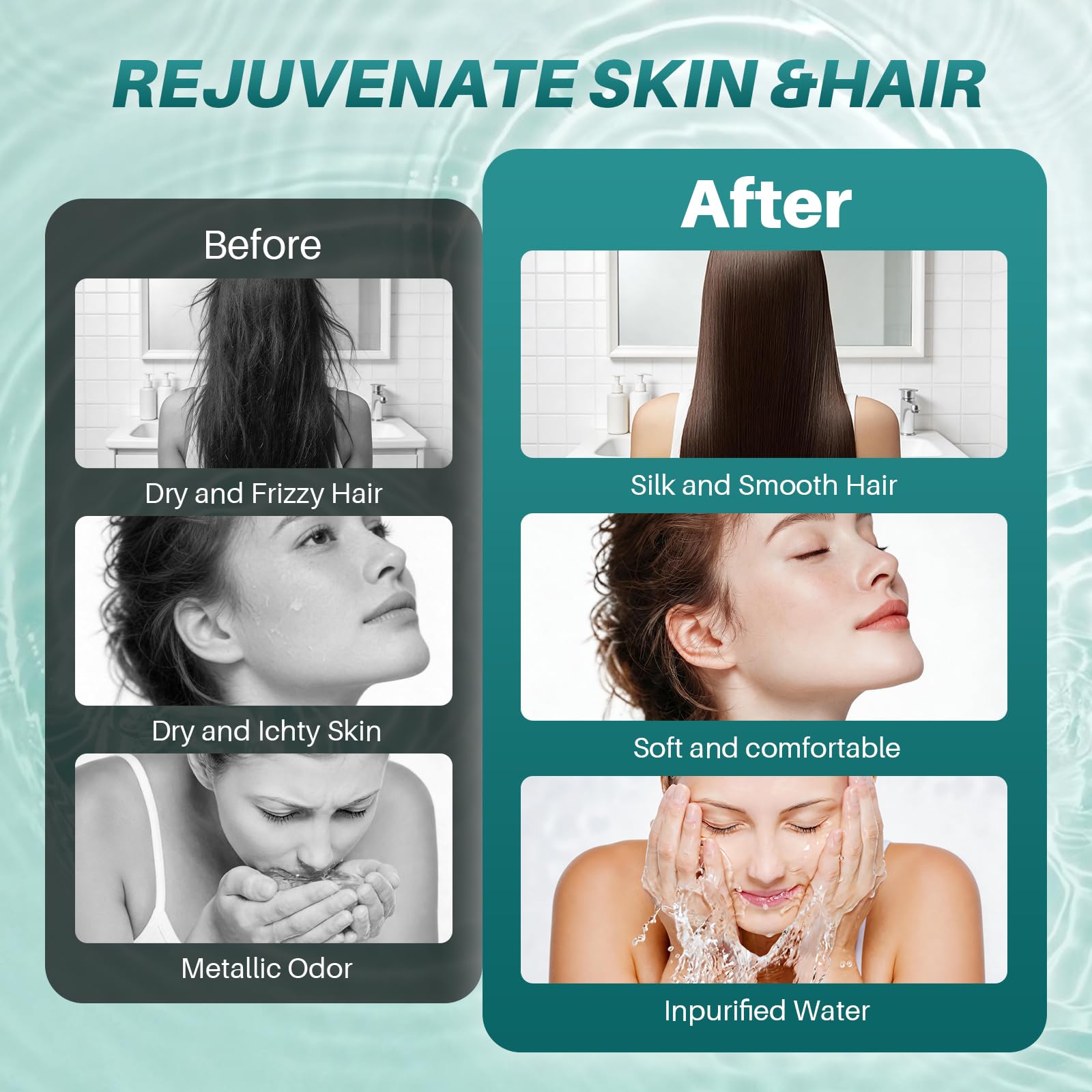 BESAQUO Filtro de ducha para cabezal de ducha, filtro de agua dura que elimina el cloro, metales pesados, para una piel más suave, cabello más brillante y uñas más fuertes, con 20 etapas de filtración