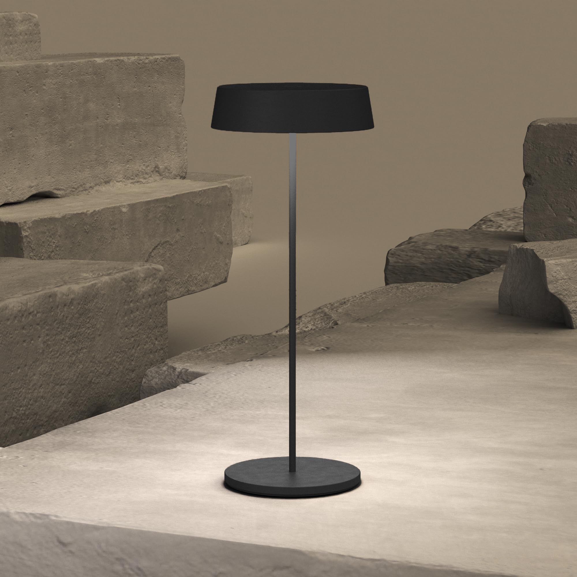 Palmina 901,lampade da tavolo senza fili,lampade da tavolo ricaricabili E Dimmerabile In Alluminio,abat jour senza fili 4400mah,Protezione IP54,luce da tavolo esterno/Interno/Nero