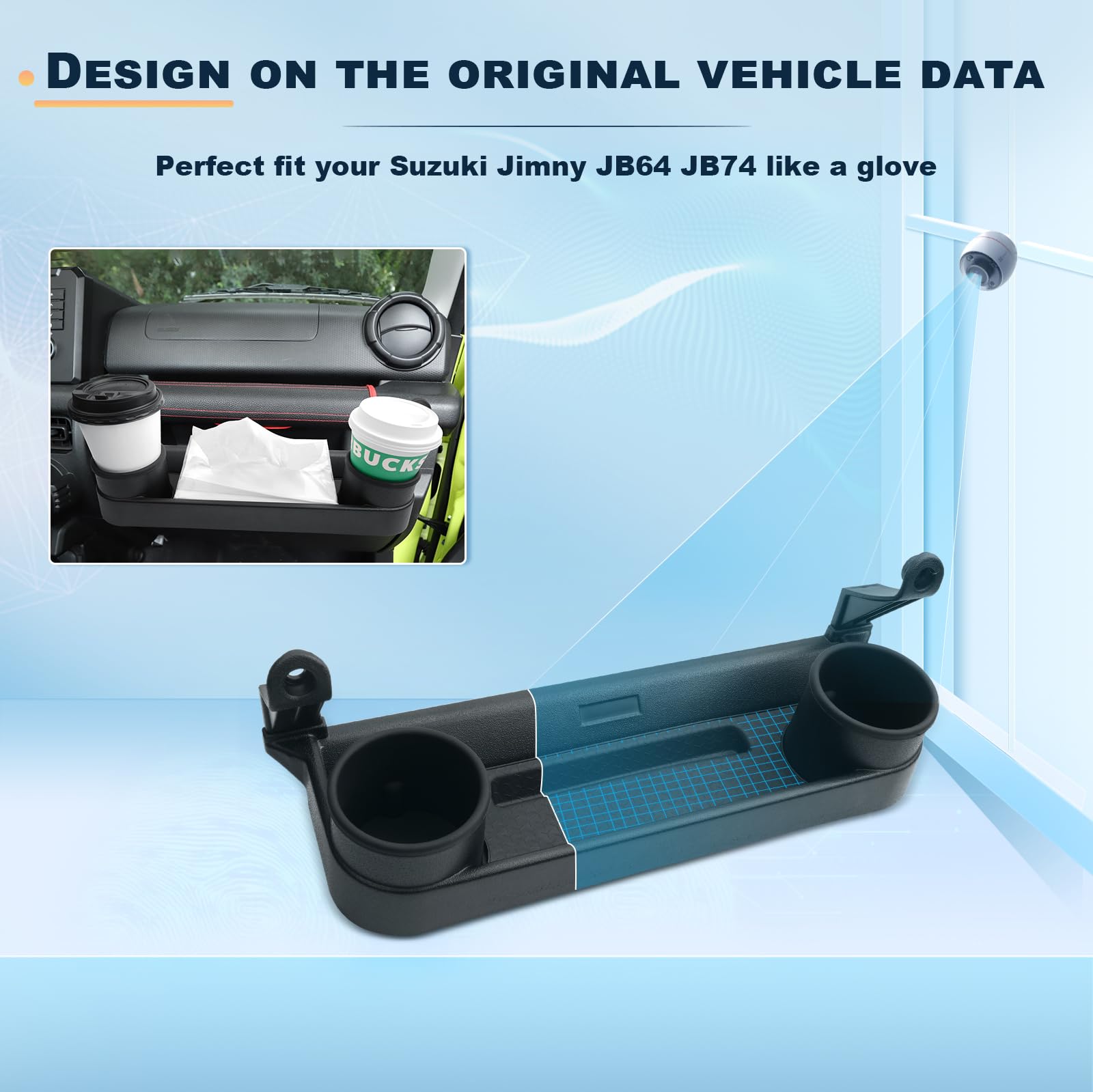 Portabevande Per Suzuki Jimny JB64/JB74 (2019-2023) | Accessorio Auto Prattico E Stabile | Cup Holder - Foto 2