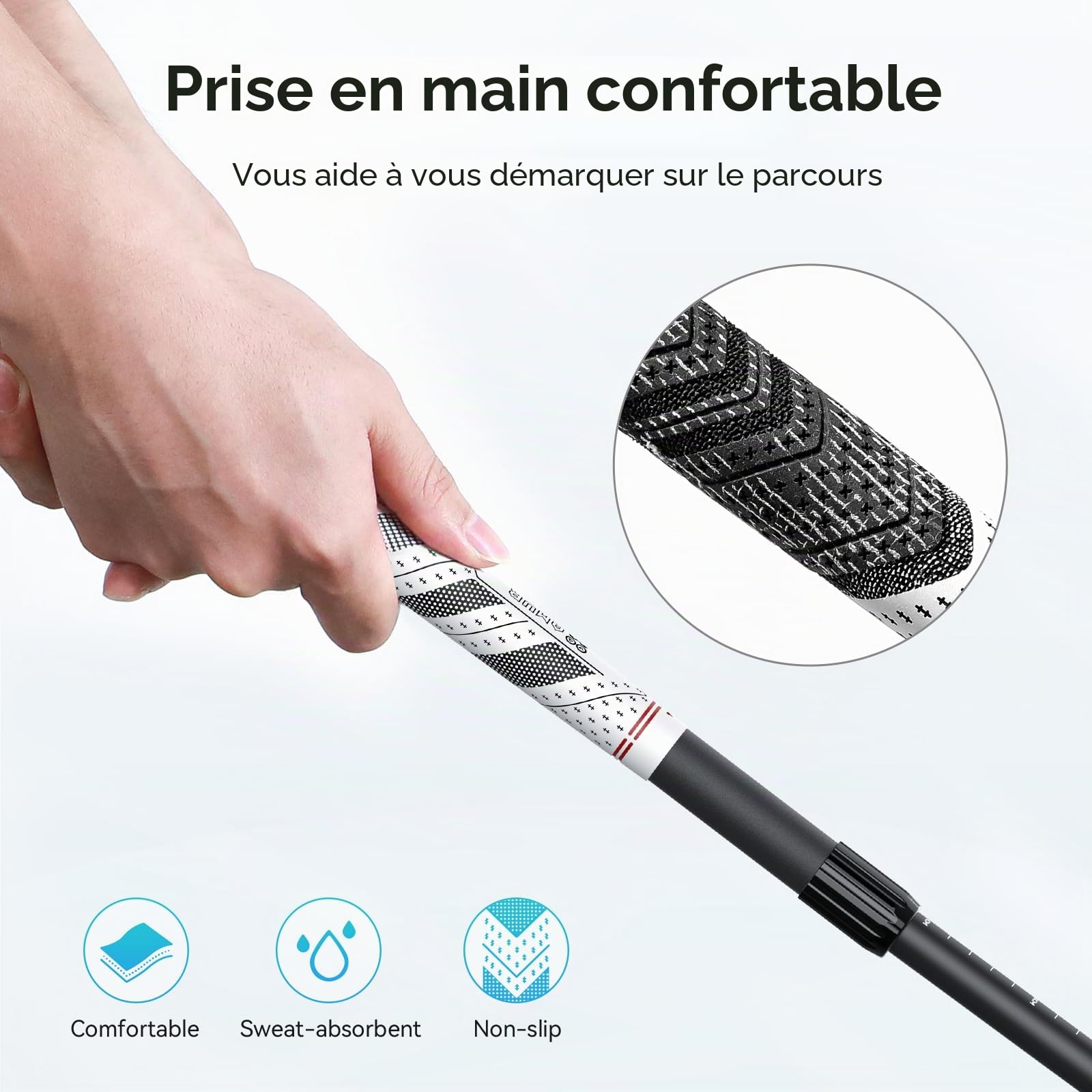 AMVR Fixation réglable pour club de golf compatible avec Meta/Oculus Quest 3S/Quest 3, longueur facilement réglable