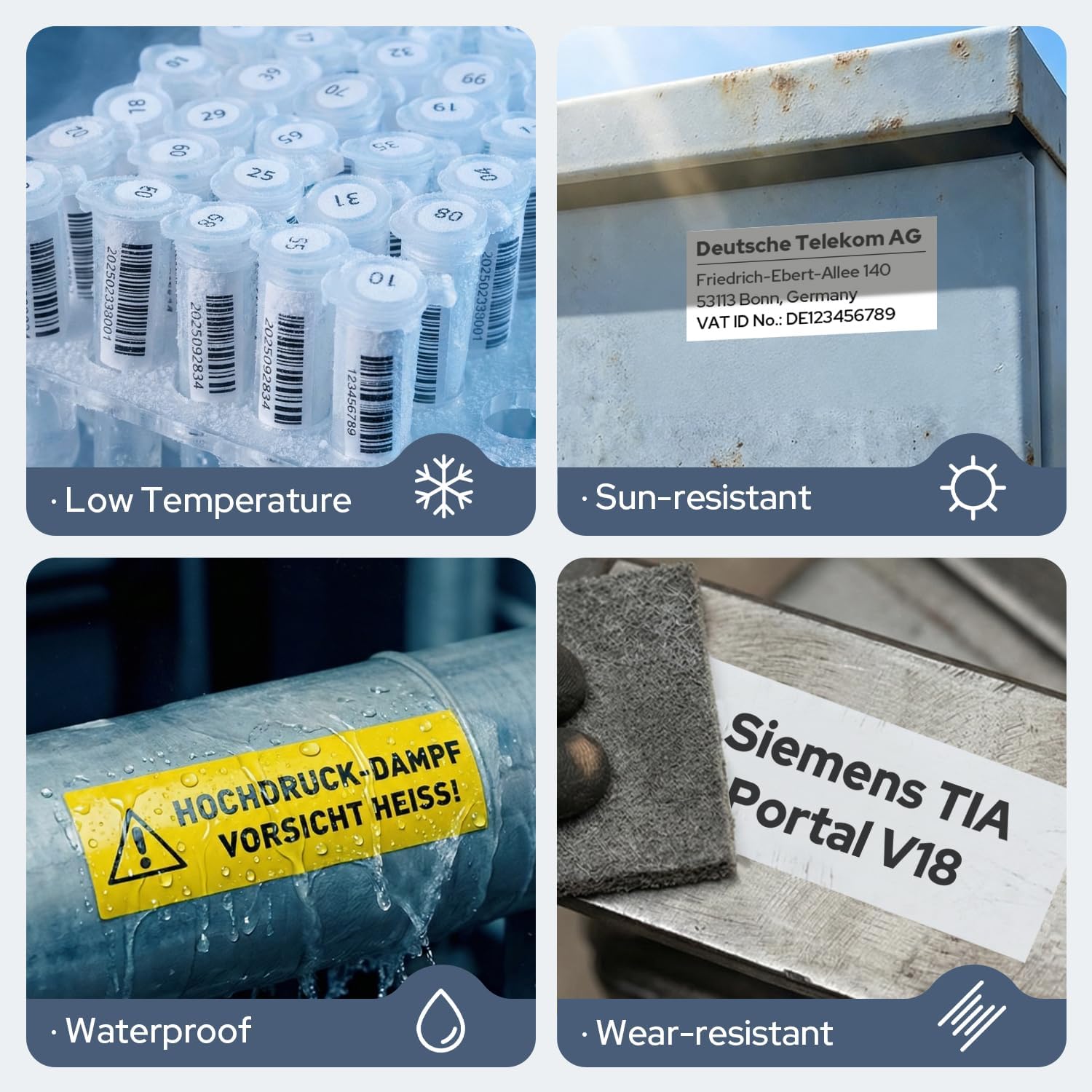 Makeid D50 Industrial Label Printer, Desktop Label Maker 2" Print Head, Mobile APP & PC Editor Compatible, 2600mAh Li-ion Battery, Come with 1.97" W x 26.24ft L Label Heavy-Duty Labeler for Job Sites - Image 5