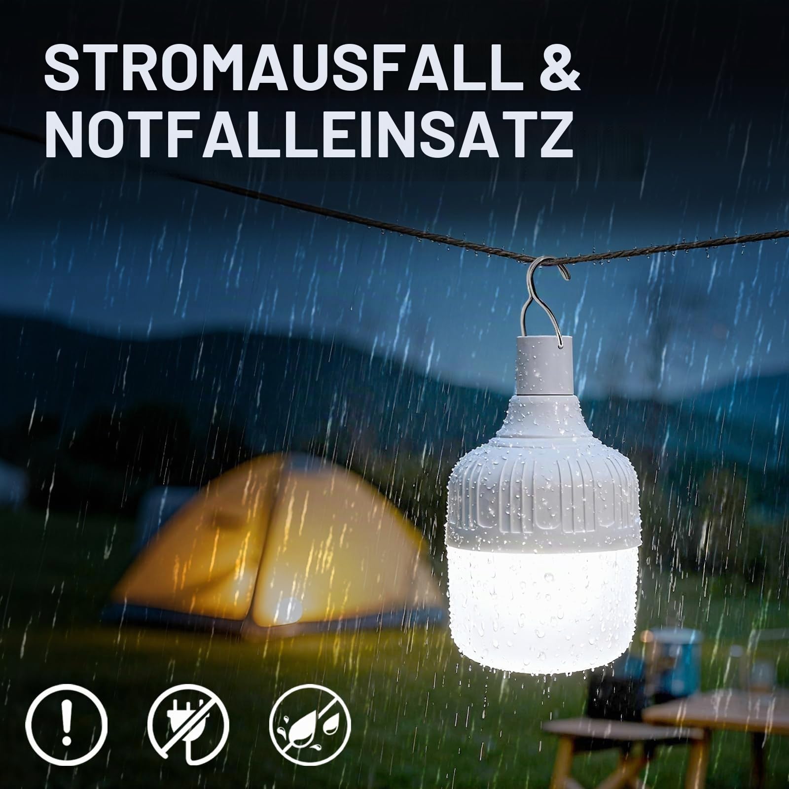 LETOUR 5000Lumen LED Campinglampe, 5 Modi & Aufladbar Camping Licht als Zeltlampe, Notfalllampe und Outdoor
