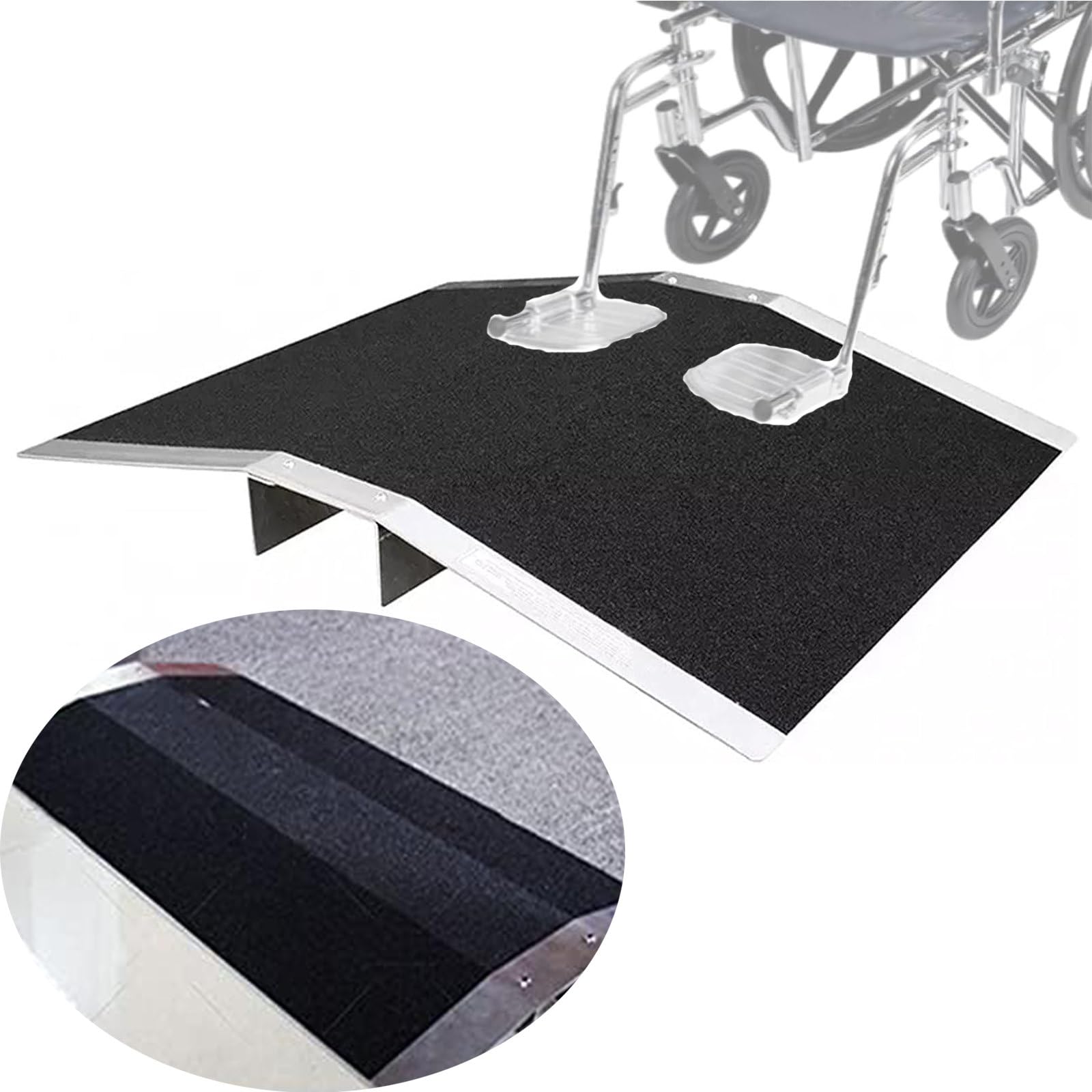Rampa dla wózków inwalidzkich,aluminiowy metalowy dom dla niepełnosprawnych Mobilny ganek Tymczasowe wielokrotne wyłączanie bezpoślizgowych ramp do skuterów(NBR40)