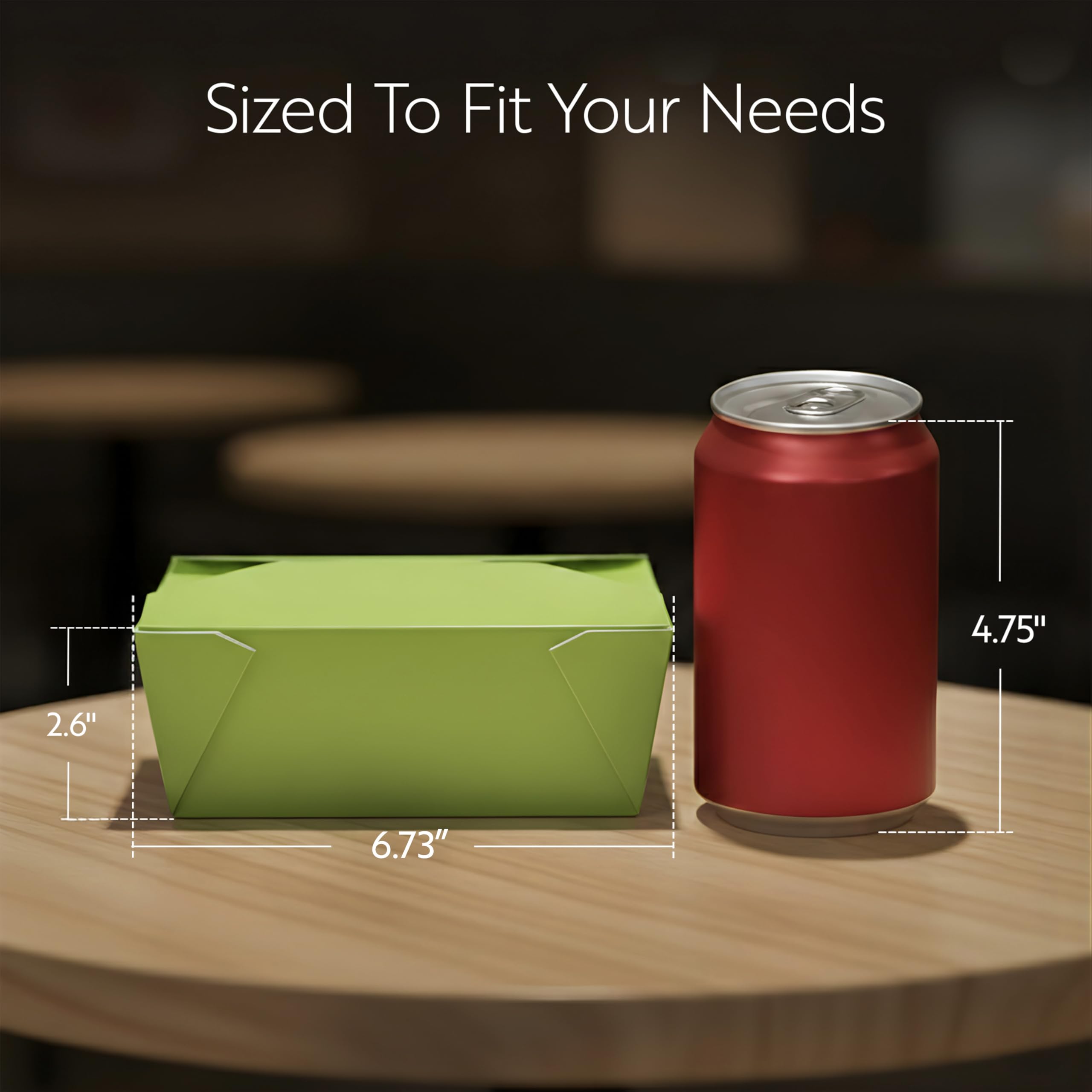 Restaurantware Bio Tek - Cajas para llevar de 1,275.7 g, 50 loncheras para llevar, con cierre de pestañas, resistentes al calor, de papel verde, desechables, a prueba de grasa, para alimentos fríos y