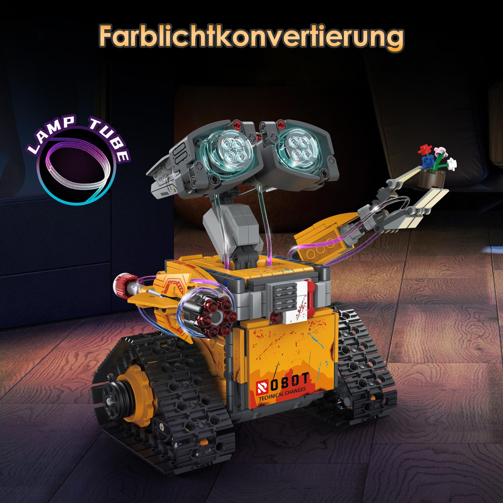 ZWOOS Technik Roboter Kinder Bauspielzeug,5-in 1 Programmierbarer Roboter Bausatz mit App & Fernsteuerung, 360°-Drehung & Bezaubernde Lichter, STEM Roboter Spielzeug für Jungen 6-12 Jahre