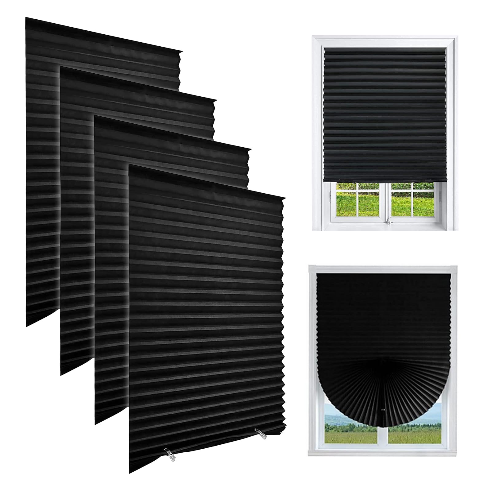 4Pcs Roller No Drill Blinds, 90x180cm Self Adhesive Temporary Stick On
