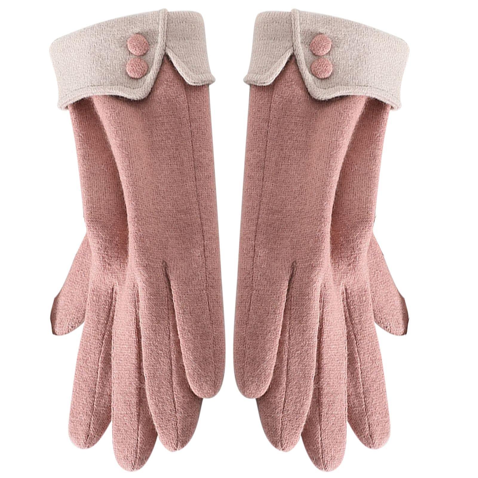 manguo Cold Weather Gloves For Women,Touchscreen Cashmere Gloves - Women Thickening Winter Gloves Warm TouchScreen Gloves Cable Knit Gloves Texting Elastic Cuff Gloves