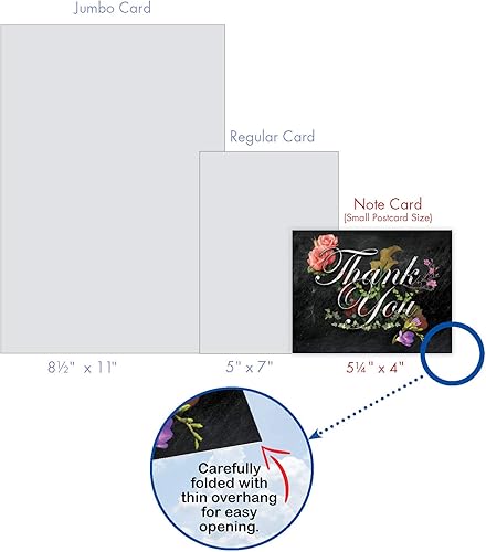 Miniatura 7 de The Best Card Company - 10 tarjetas de agradecimiento surtidas con sobres, juego surtido de tarjetas de agradecimiento de 4 x 5.12 pulgadas - tiza y