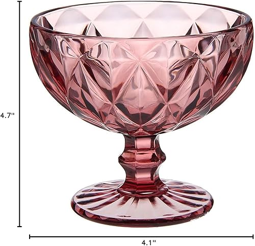 Miniatura 9 de Cuencos para servir Pink Cruise Postre Bowl 8.5 fl oz Tazón de helado Vajilla de vidrio