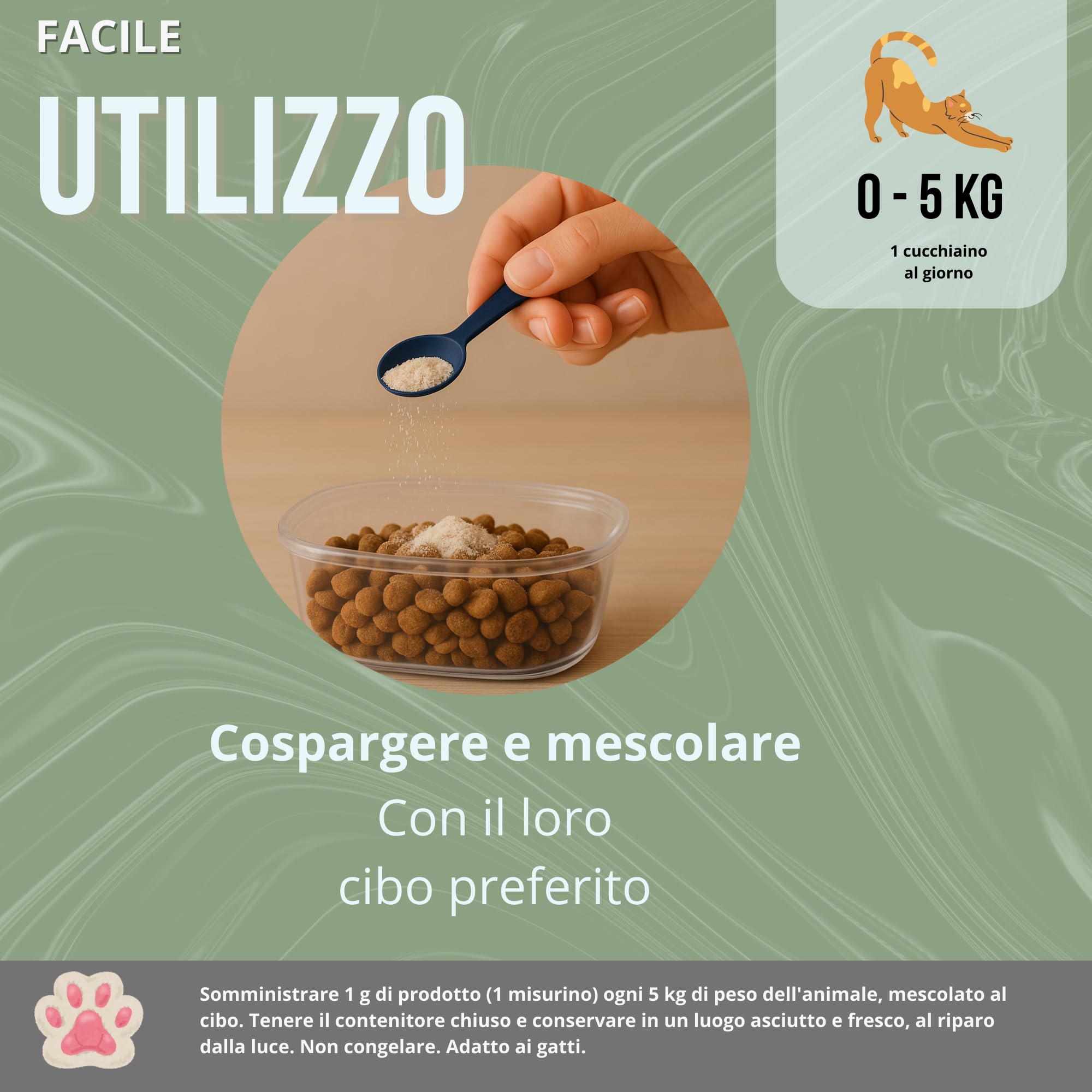 Inmucare Vitaminico Polvere Gatti 300 gr per stimolare l'appetito, sostenere il recupero in convalescenza e ridurre lo stress, aiuta nella perdita di appetito e fasi di debolezza