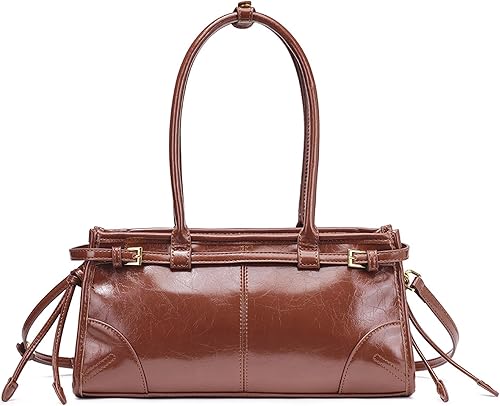 NEWBELLA Bolso de mano de piel sintética para mujer, bolso de hombro convertible con asa superior para trabajo de noche