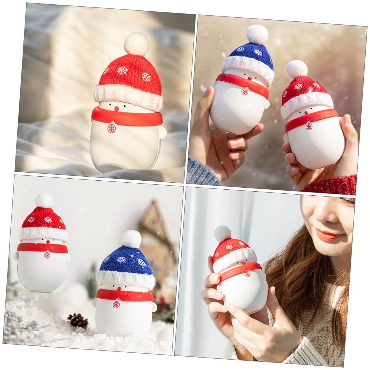 Toyvian Elektrischer Handwärmer mit USB-Aufladung Schneemann-Form Powerbank für Winter Durchblutungsförderung und Schmerzlinderung Tragbar und Sicher