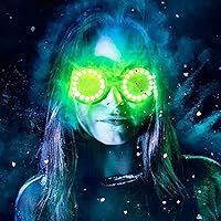 Vista 7 de GloFX Gafas LED programables a todo color Lente portal infinito con 350 modos Gafas de rave recargables por USB Perfecto para festivales