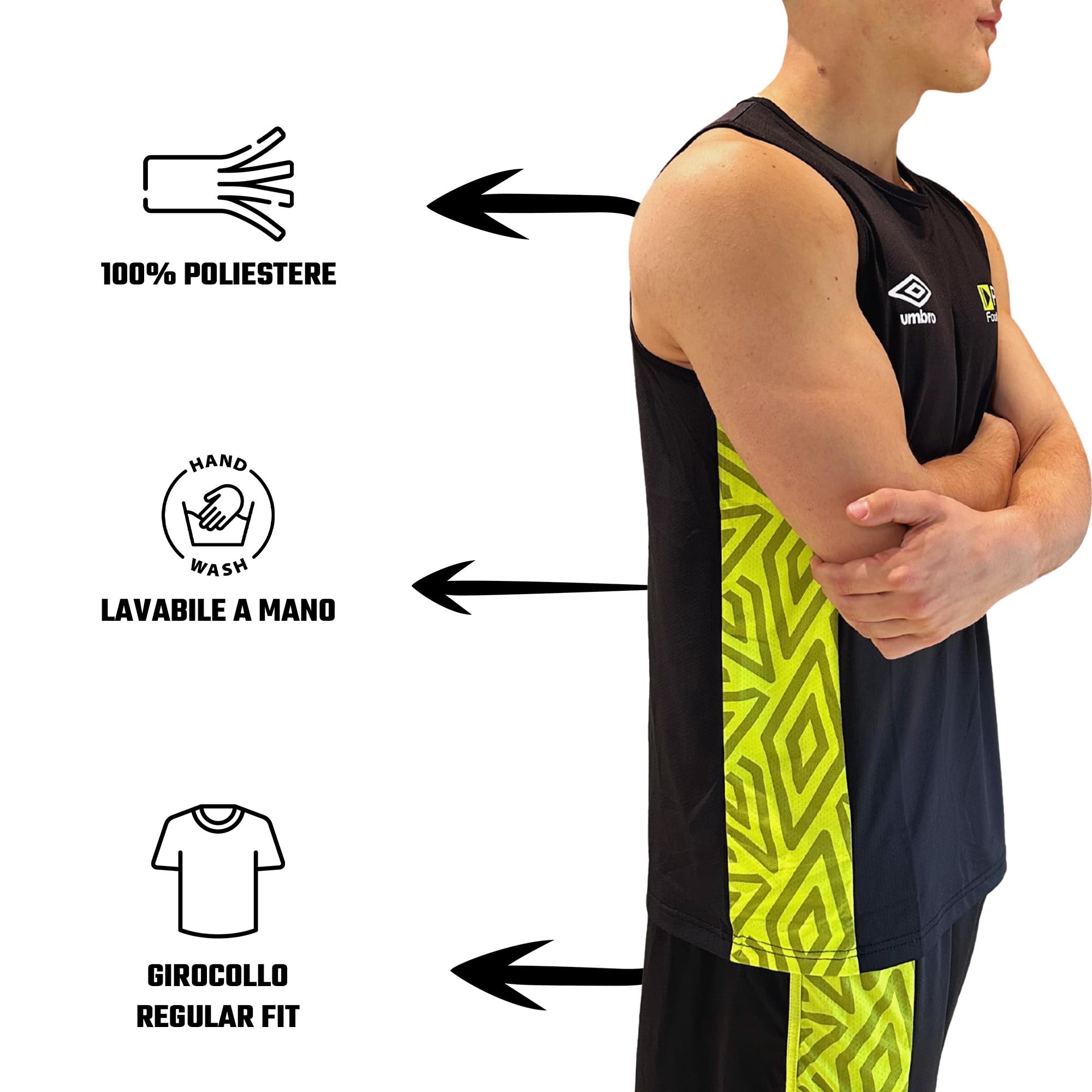 Umbro Canotta Uomo da Allenamento Realizzata collaborazione con T-Max Sport, Maglia Tecnica Uomo a Giromanica Traspirante e antiodore