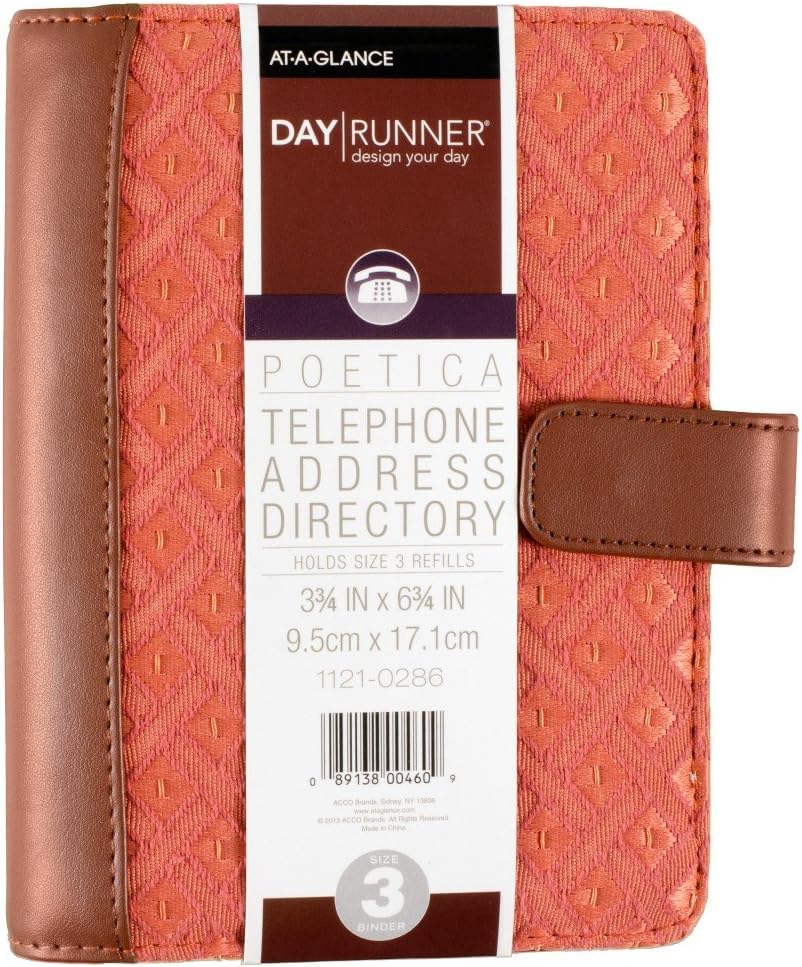 Day Runner 2016 Desk 4-3/4 x 8 5-3 x 8-11/16 Inches Telephone/Address Book (1121-0286)