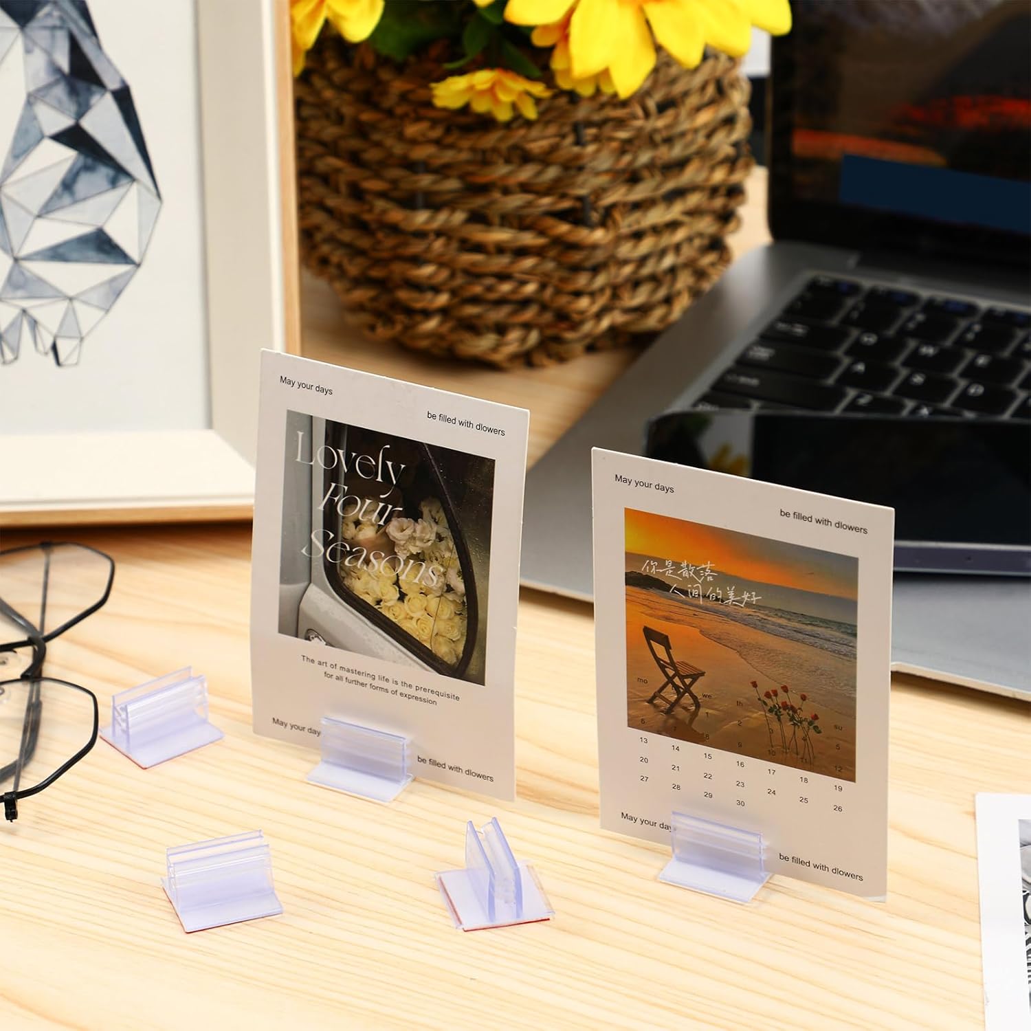 Fulmoon 100 Pcs Sign Holder, Adhesive Base Sign Holders Multiple Uses for Counters, Warehouses, Base Holders with Strong Adhesive (1*1in) - Image 4