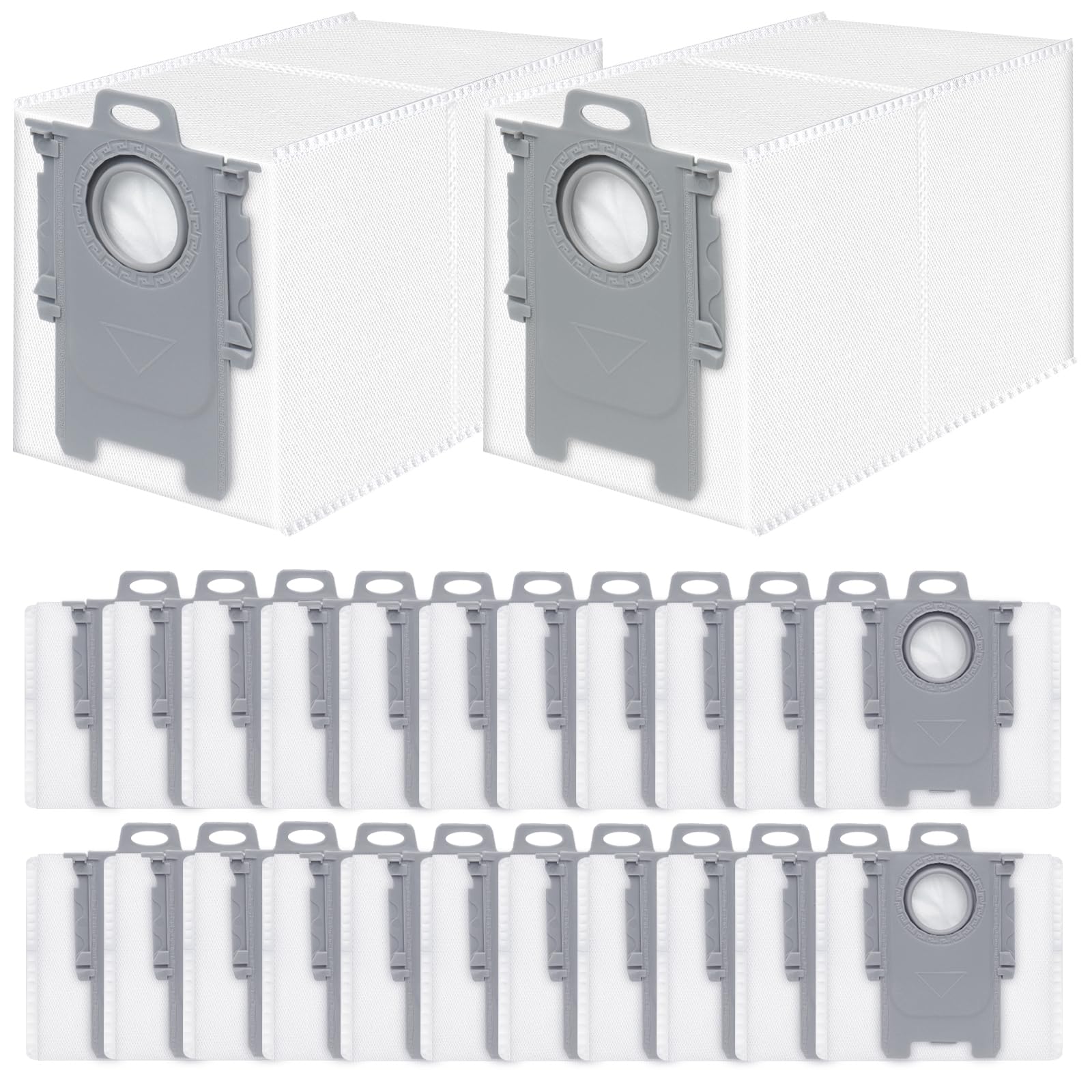 24 Pack Dust Bags Replacement for Roborock QV 35A/Qrevo S5V/QV35S/Saros 10/10R/Z70/Qrevo/Q Revo/S/Qrevo Pro/Plus/MaxV/Master/Curv/Edge/S5X/Qrevo Edge S5A/S8 MaxV/S8 Max Ultra Robot Vacuum Cleaner