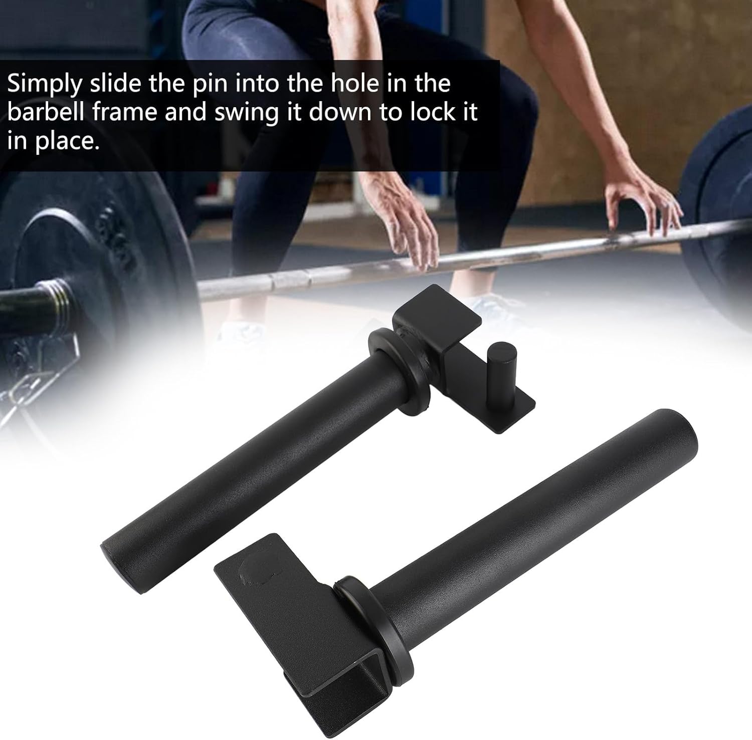 Weight Plate Holder Attachment, Weight Plate Storage Rack for Power Rack, Black Locking Design with High Grade Steel, Secure Weight Plates Horn Holder for Home Gym and Commercial F