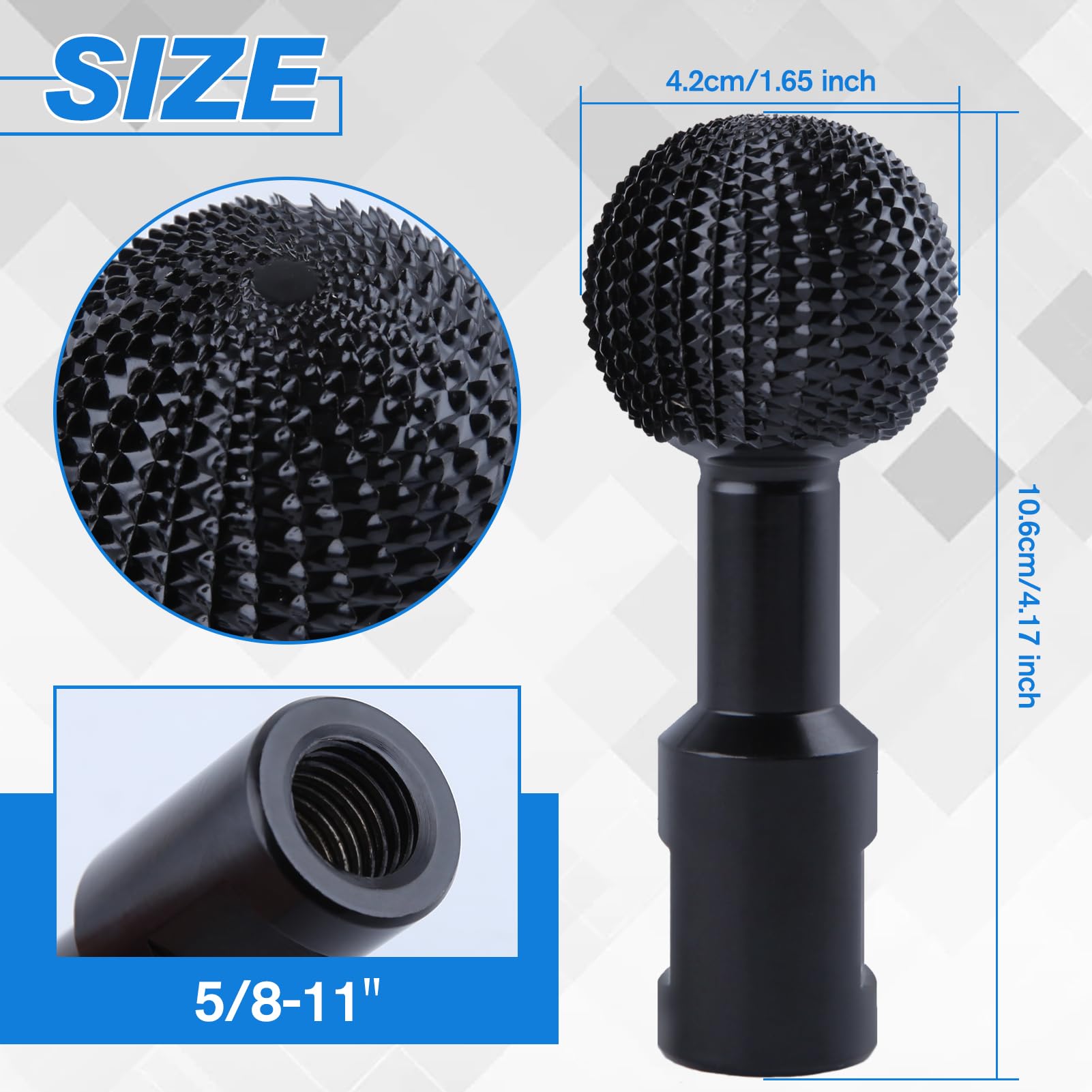 SPEEDWOX Sphere Rotary Burr With 5/8-11 Threads For 4 1/2 And 5 Inch Angle Grinder Attachments Wood Grinder Ball Gouge Power Carving Tools For Wood Hollowing Slotting Wood Carving Burrs