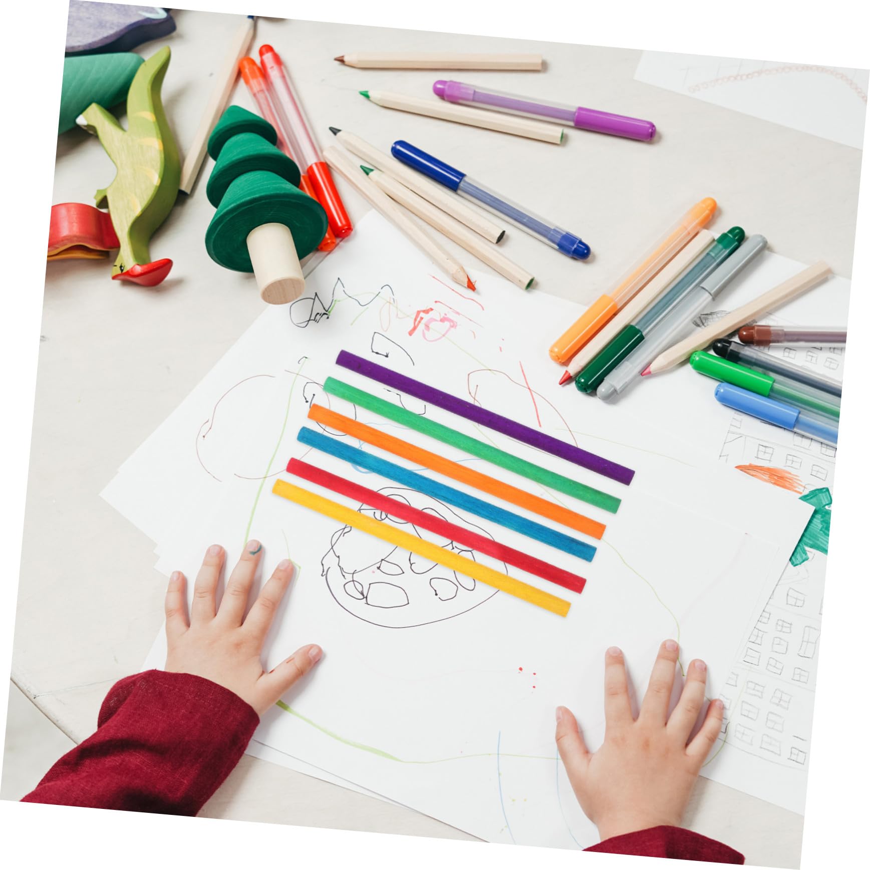 Operitacx Palitos para Hacer Helados de Madera Multicolor 15 Cm 500 Unidades para Manualidades Infantiles Escolares Creativas Verano Fiesta