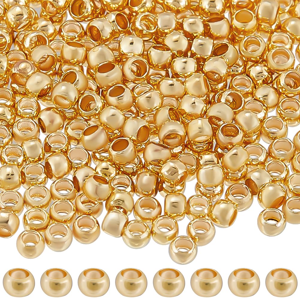 Photo 1 of Beebeecraft 300Pcs 2mm 14K Gold Filled Brass Crimp Beads