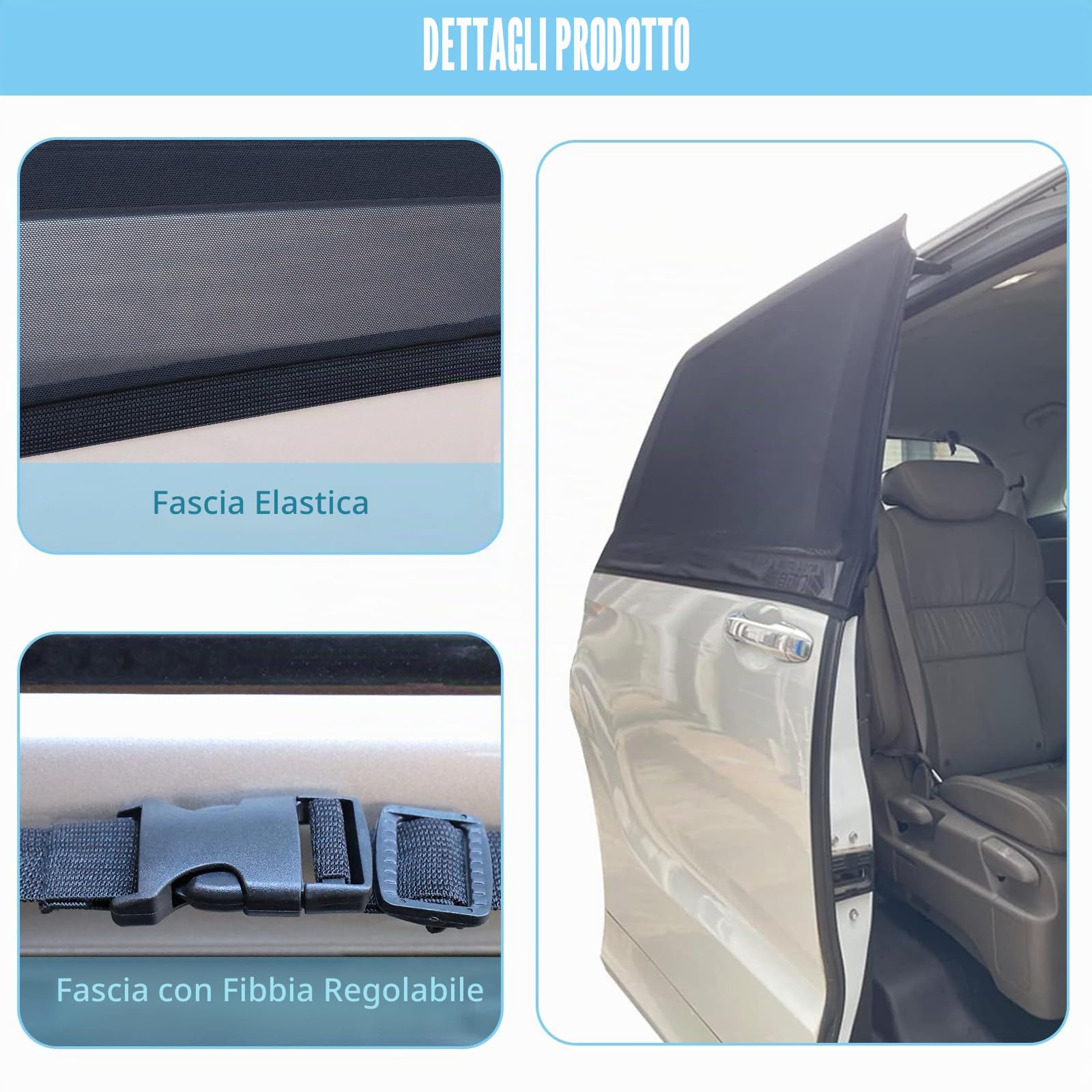ZATOOTO Tendine Parasole Auto Per Porte Scorrevoli, Parasole Lunotto Posteriore Auto, Oscura Vetri Auto Per MPV, 2 Pezzi