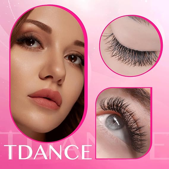 TDANCE YY Lash Extensions Premade Volume Eyelash Fans YY Lashes Matte Black W Lashes Extensions(W-4D-0.07-L,8-15 mm)