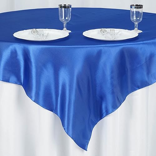 Miniatura 6 de Efavormart - Mantel cuadrado de satén sin costuras de 60 x 60 pulgadas, color azul rey