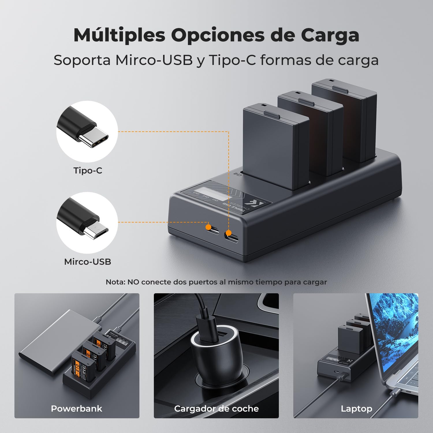 K&F CONCEPT LP-E10 3 Pack Baterías 1200mAh y Cargador LCD de 3 Ranuras Compatible con Canon EOS Rebel T7 T6 T5 T3 T100 Kiss X50 Kiss X70 EOS 1100D 1200D 1300D 2000D