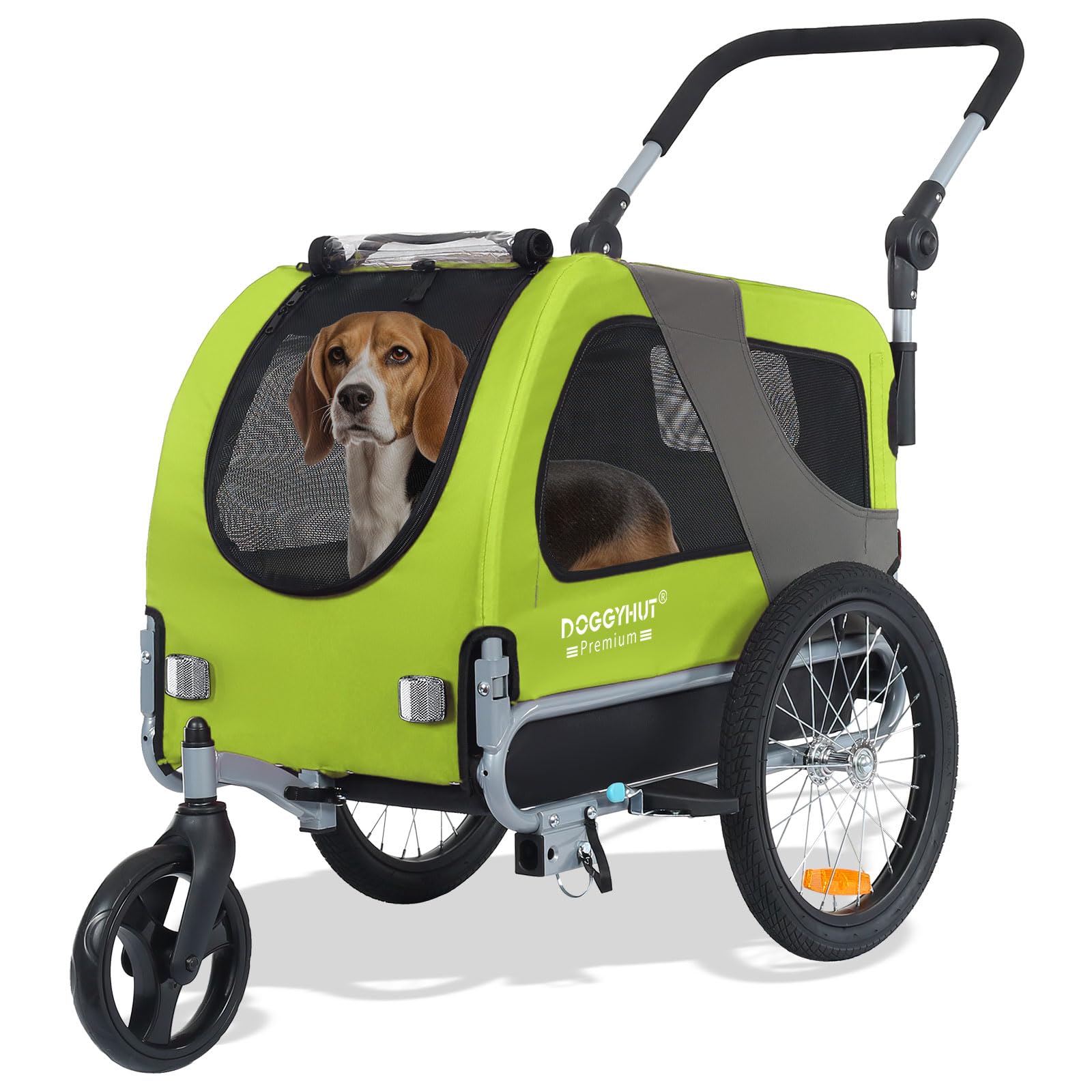 DOGGYHUT Premium M Pet Bike Trailer & Stroller 2-in-1