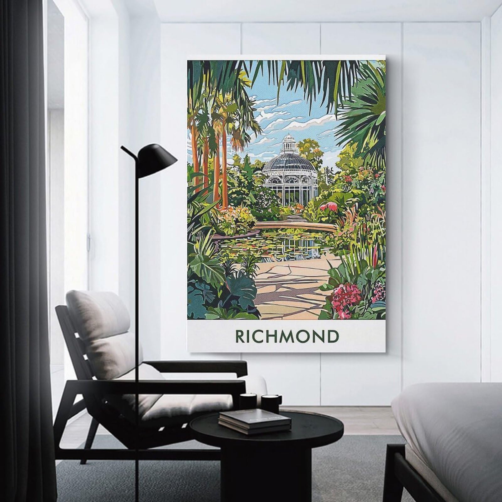 Junmoney Richmond Botanical Garden Wall Art Print 16x24inch(40x60cm), for Hallway, Entryway Or Landing, A Neat Decor Update for Hallways, for Everyday Interiors